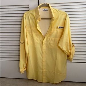 Columbia long sleeve yellow breathable shirt